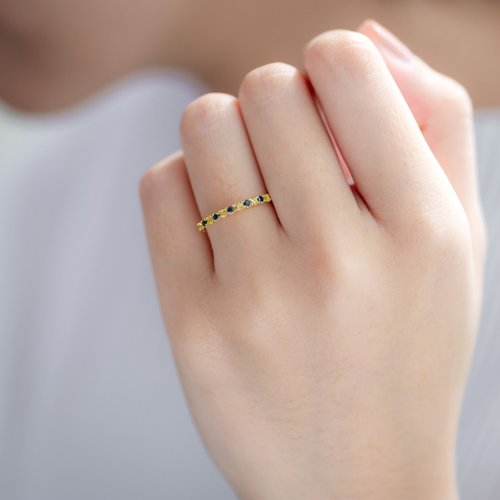 Soul Jewelry 藍寶石黃寶石18K戒指/寶石線戒