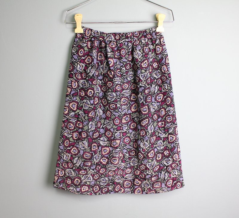 FOAK vintage abstract peach purple circle skirt - Skirts - Other Materials 