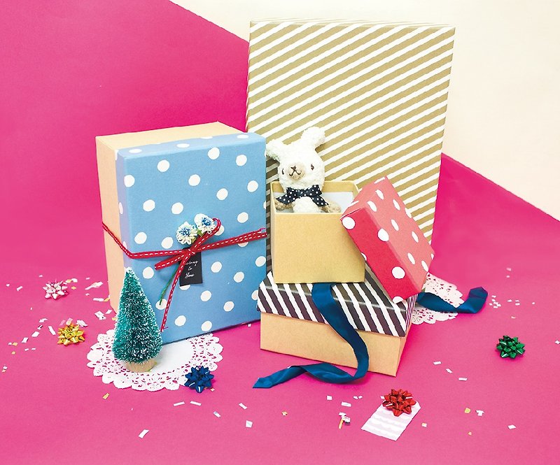 柏格文具x幾何風系列【禮物盒L】 四款顏色 - 包裝材料 - 紙 多色