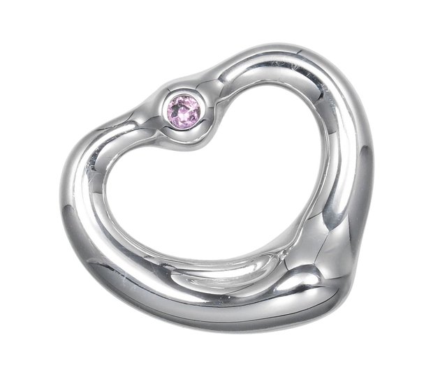 ティファニー ピンクサファイヤ オープンハートネックレス 925 ヴィンテージ ティファニー ピンクサファイア オープンハート