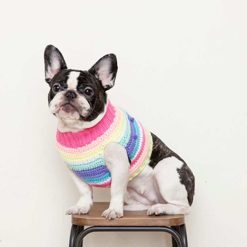 古靈精怪球球高領毛衣-粉嫩彩虹 聖誕禮盒 - 寵物衣服 - 聚酯纖維 多色