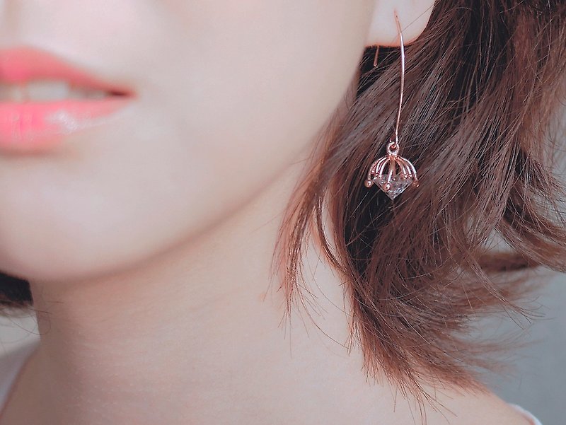 innocence series-rose gold colour dandelion seeds - Earrings & Clip-ons - Copper & Brass 