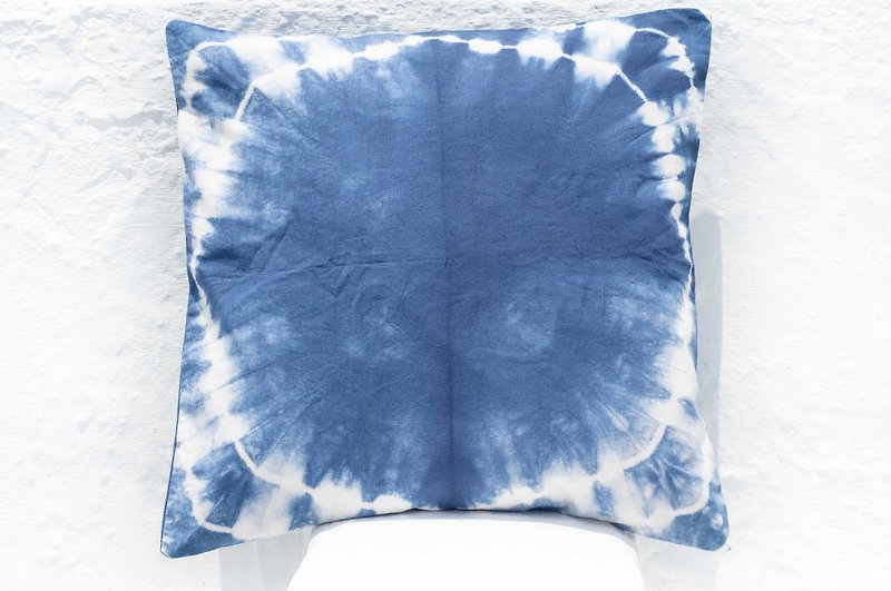 Blue dyed pillowcase/cotton pillowcase/printed pillowcase/indigo blue dyed pillowcase-blue dyed ocean - หมอน - ผ้าฝ้าย/ผ้าลินิน สีน้ำเงิน