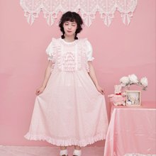 ヴィンテージガーリー刺繍花びら襟花柄ドレス - ショップ SEMEN