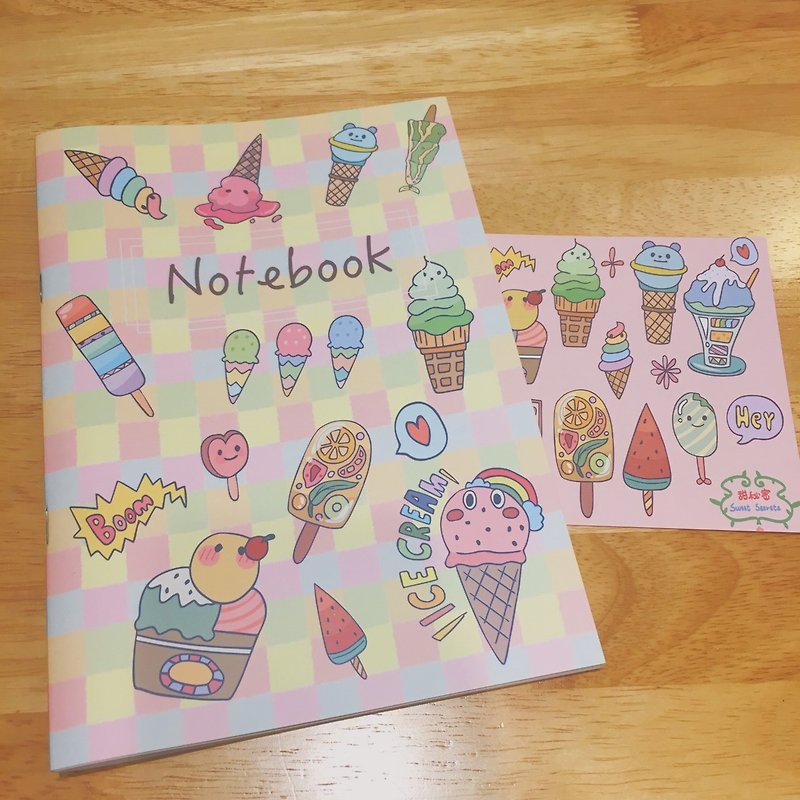 Refreshing ice cream / grid notebook - สมุดบันทึก/สมุดปฏิทิน - กระดาษ 