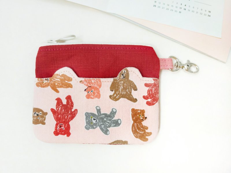 Hey! Teddy ear bag/coin purse - กระเป๋าใส่เหรียญ - ผ้าฝ้าย/ผ้าลินิน 