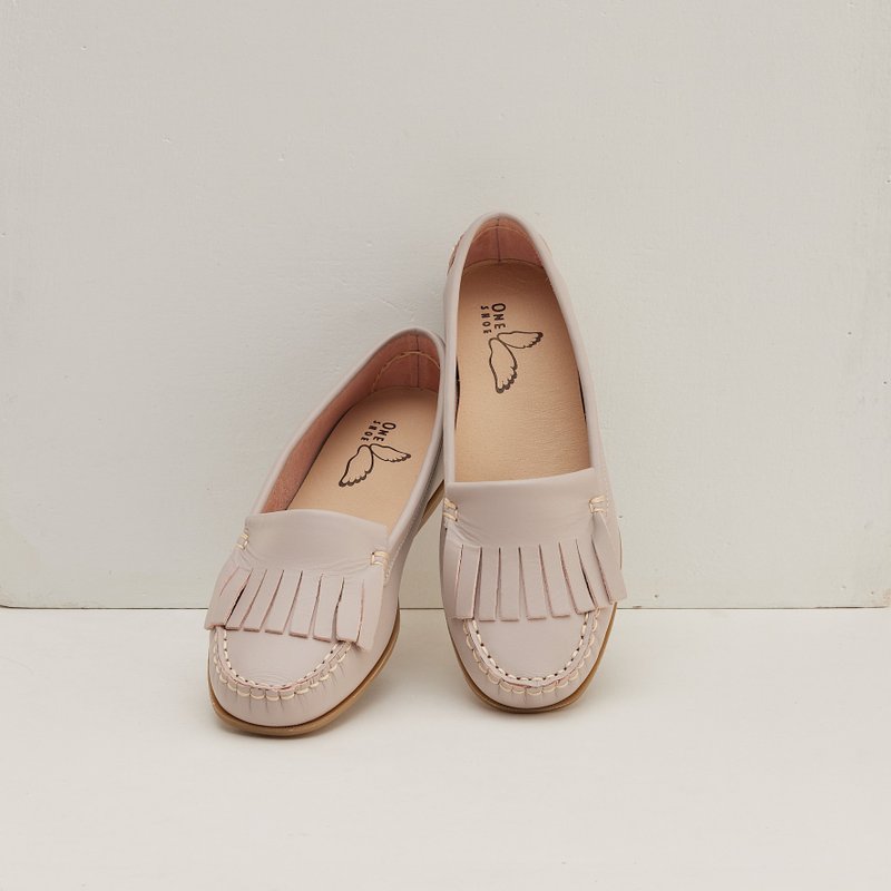 熱賣款再現 | 百搭質感・MIT手工 | Aurora 豆豆鞋 粉色 - 其他女皮鞋 - 真皮 多色