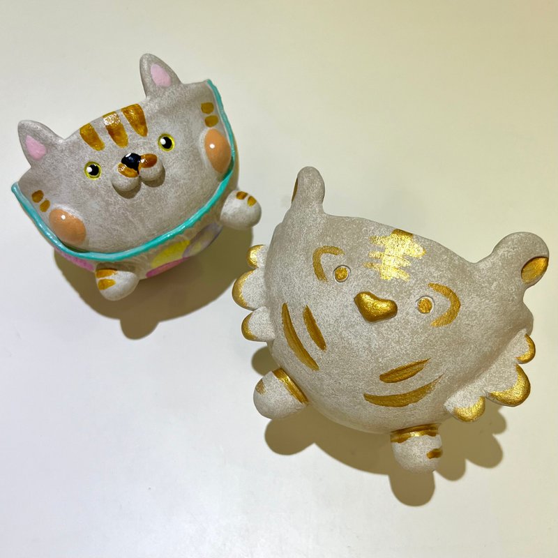 Cat and tiger flower pot - Plants - Pottery 