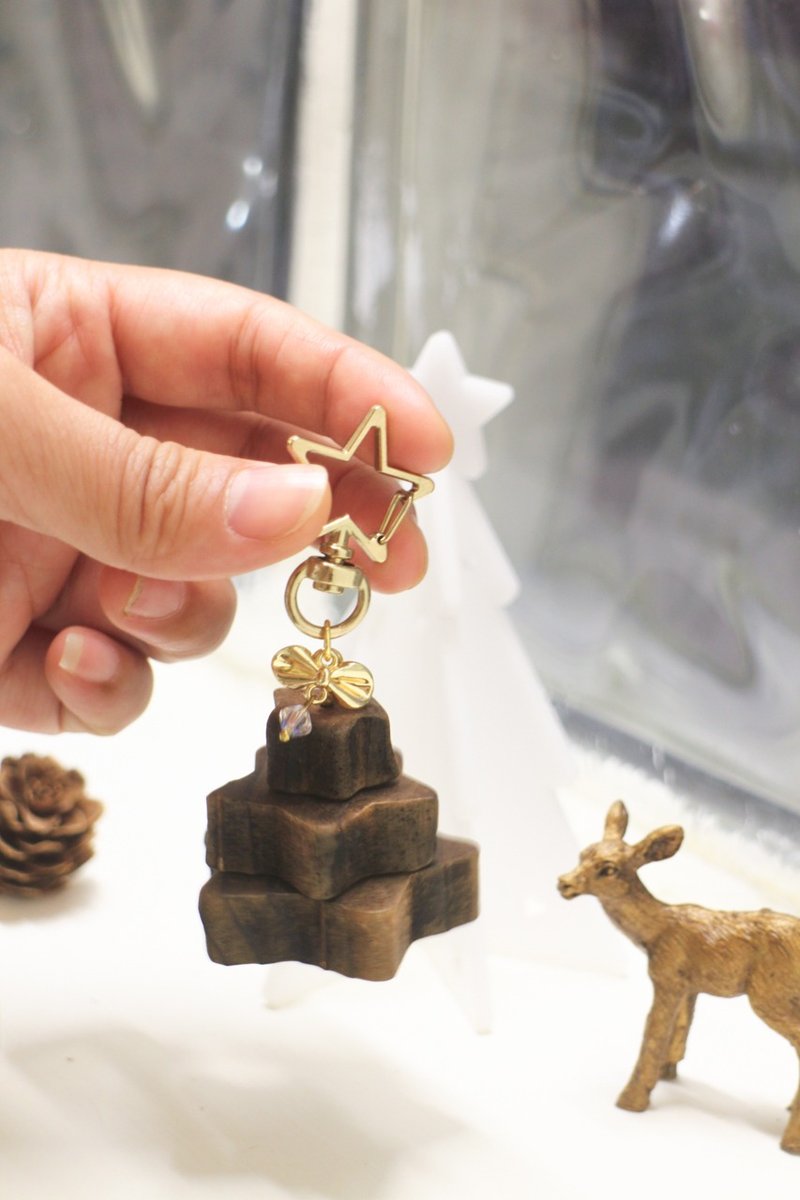 木星樹∣星星聖誕樹 原創設計【吊飾】 - 鑰匙圈/鑰匙包 - 木頭 咖啡色