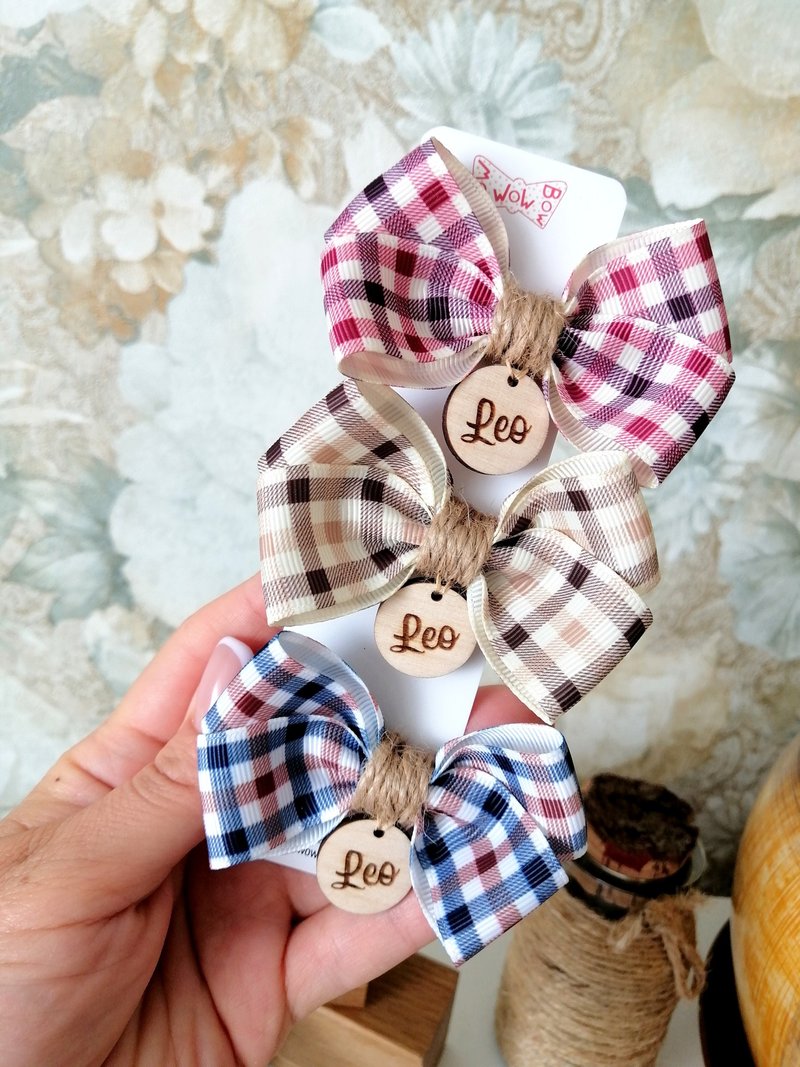 Pet Tags Personalized hair bows for Yorkies, Shih Tzu, Maltese, new puppy gift - 寵物衣服 - 其他材質 多色