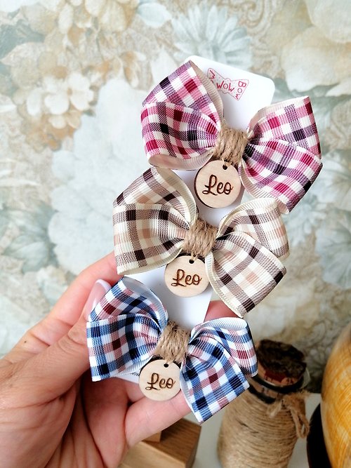 HowWowBow Pet Tags Personalized hair bows for Yorkies, Shih Tzu, Maltese, new puppy gift