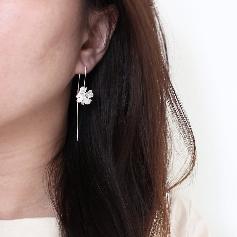 Sterling silver common crepe myrtle seed pods earrings - ต่างหู - เงินแท้ สีเงิน
