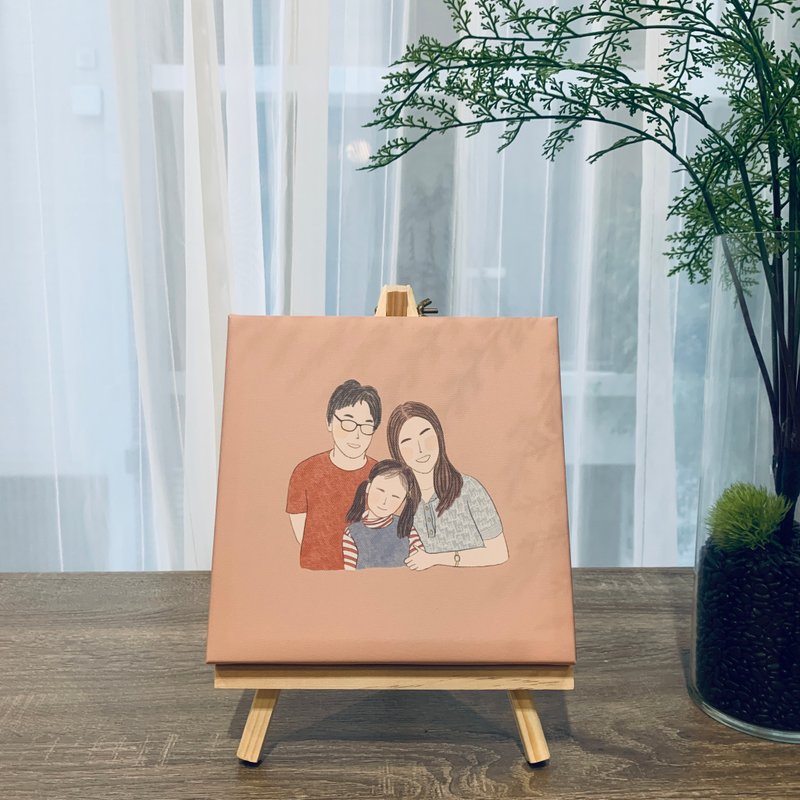 [Additional purchase] Customized frameless painting / portrait painting (with a small easel / can also be hung on the wall) - ภาพวาดบุคคล - วัสดุกันนำ้ 