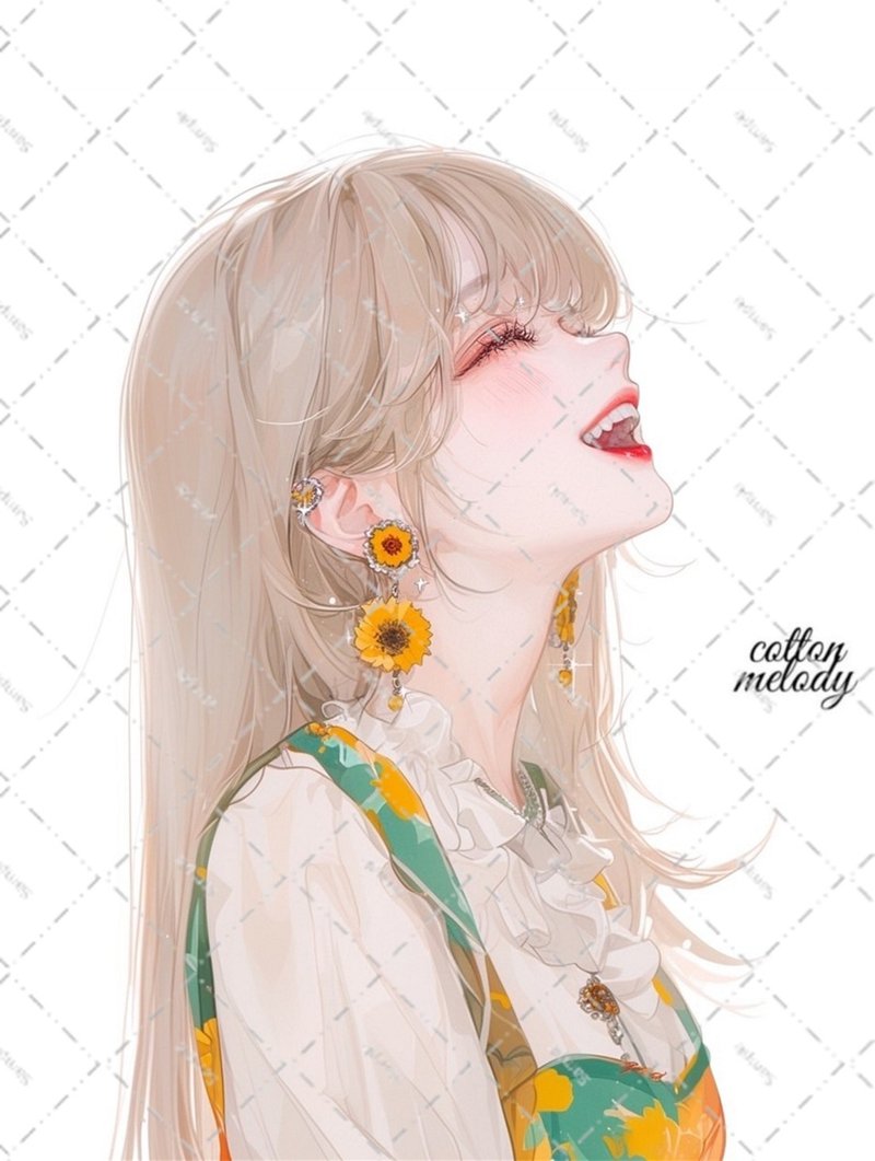 original sticker no.6162 人物ステッカー オリジナルステッカー 人物ステッカー 女の子ステッカー オリジナル人物ステッカー - 貼紙 - 紙 