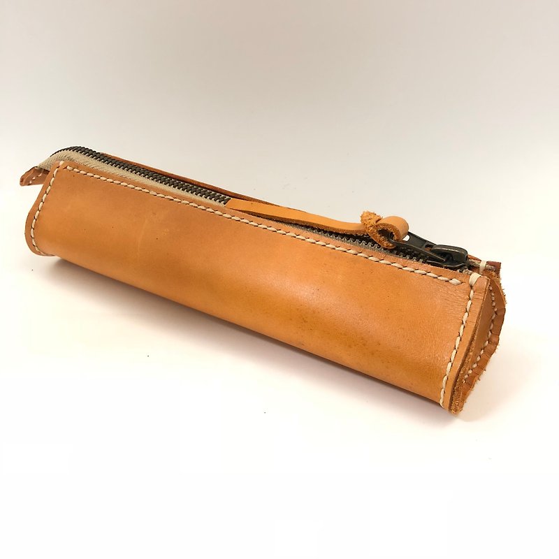 Sense you - have a taste of South American natural leather crazy horse leather handmade pen box - Pencil Cases - Genuine Leather Orange