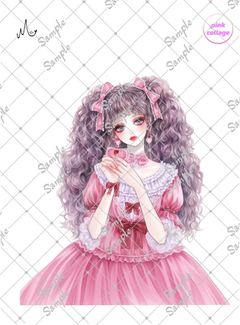 オリジナル人物ステッカー期間限定pinkシリーズ9月10日まで - 貼紙 - 紙 