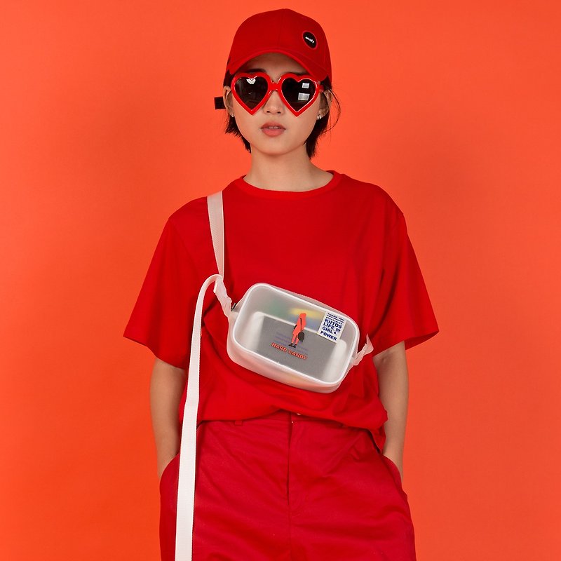 KIITOSLIFE Waterproof Transparent Girl Power Theme Crossbody Bag - Transparent Fruit Hard Candy - กระเป๋าแมสเซนเจอร์ - วัสดุกันนำ้ สีใส