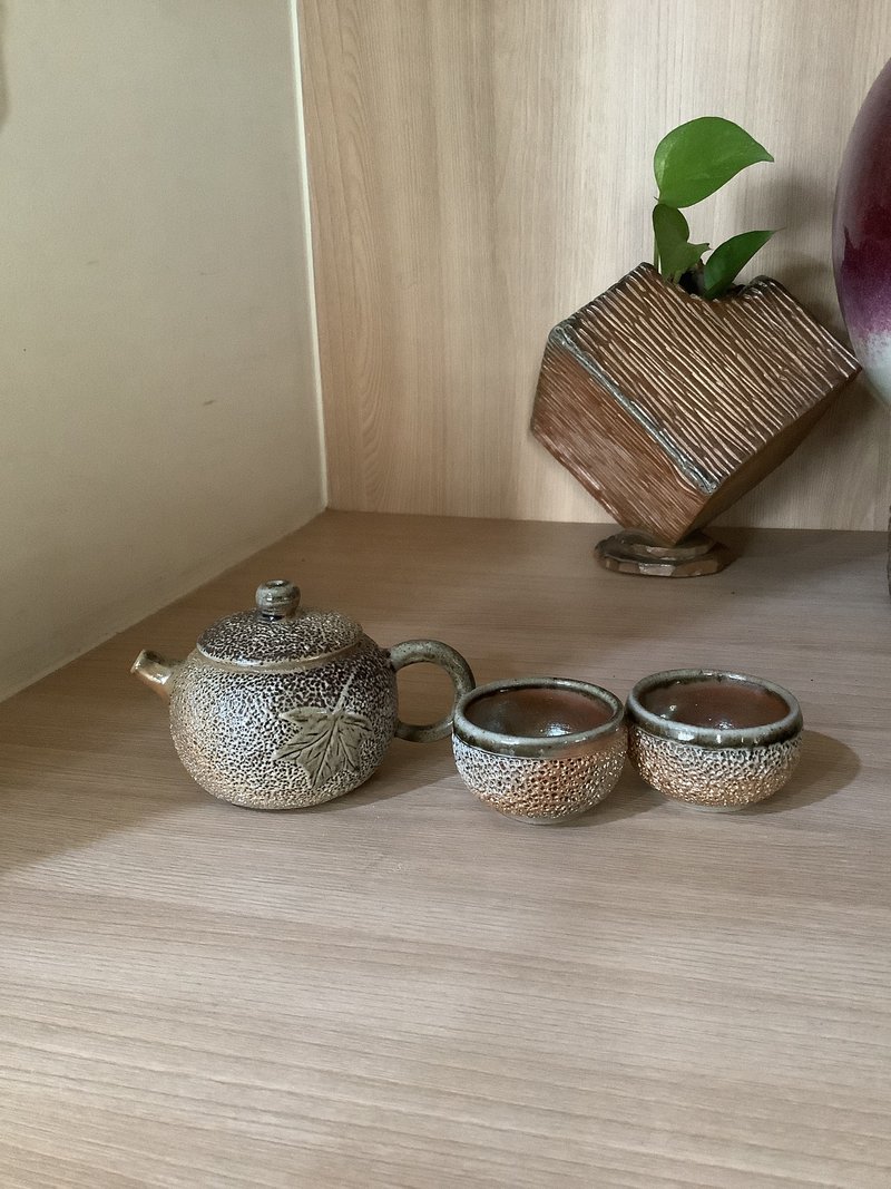 Wood-fired small teapot and cup set - Teapots & Teacups - Pottery 