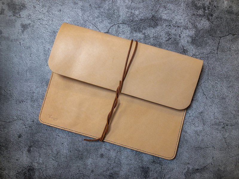【客製化禮物】手工皮革電腦包 - 平板/電腦保護殼/保護貼 - 真皮 橘色