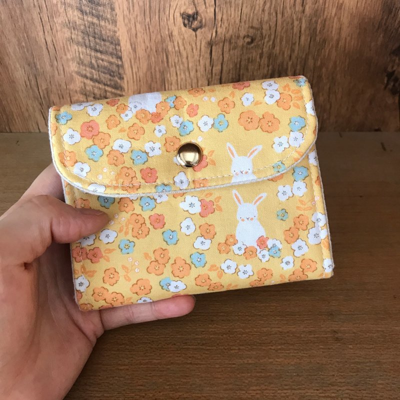 Nordic Short Clip-Bunny and Flower - Wallets - Cotton & Hemp Multicolor