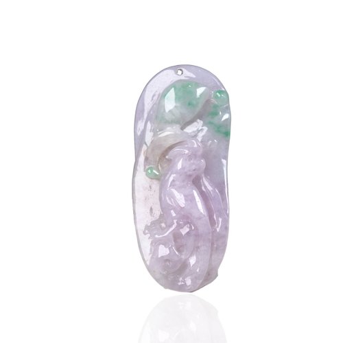 瓔珞珠寶盒 E.L.Jewelry Box 【英明神武】春帶彩翡翠巧雕鸚鵡項鍊 | 天然緬甸玉A貨翡翠 |送禮