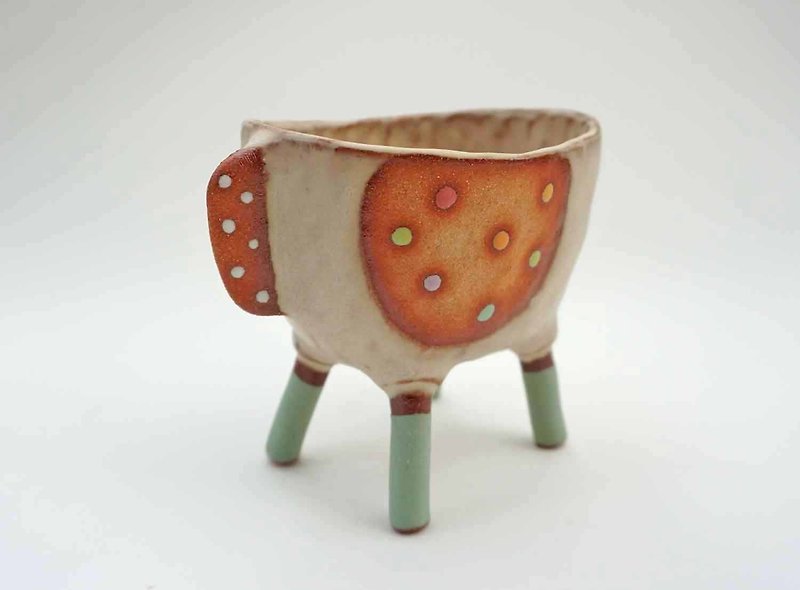 Four legs plant pot,legs standing plant pot, succulent , flower pot , ceramic - Pottery & Ceramics - Pottery Multicolor