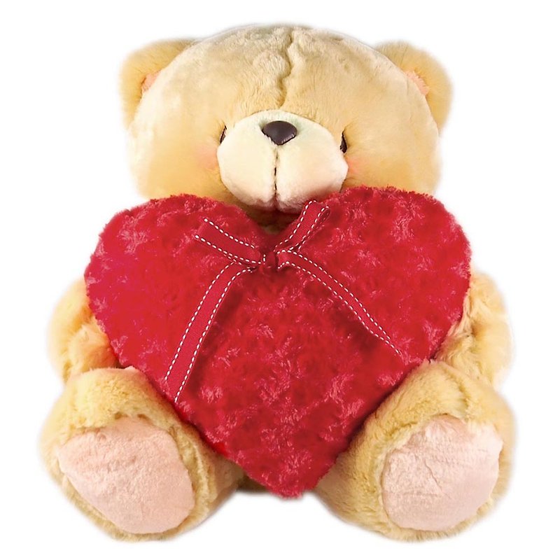 16-inch/rose pattern fluffy bear [Hallmark-ForeverFriends fluff-heart-warming series] - ตุ๊กตา - วัสดุอื่นๆ สีนำ้ตาล