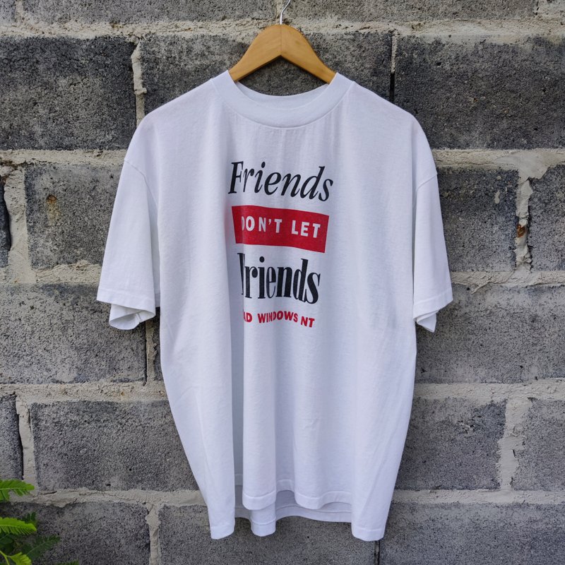ヴィンテージTシャツ Sun Solaris Friend don't let Friends Load windows NT Tシャツ - Tシャツ メンズ - コットン・麻 ホワイト