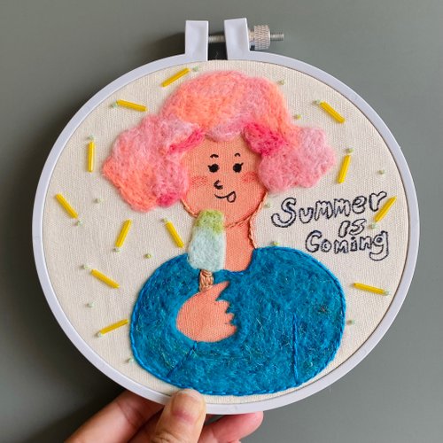 everyday is chill out day! 可愛人物系列 01 羊毛氈 刺繡 家居 掛牆 擺設