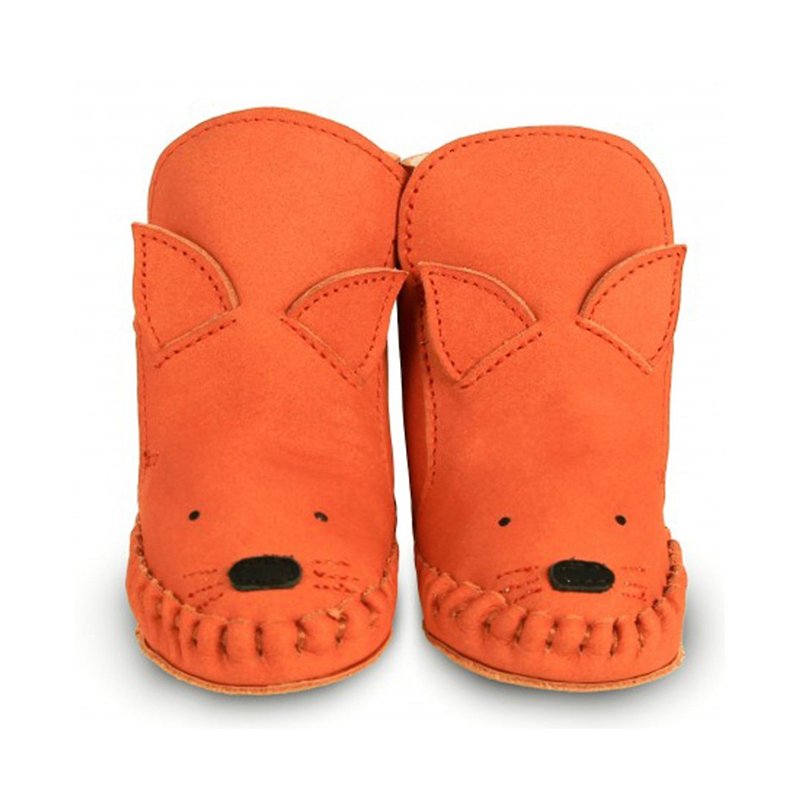 荷蘭 Donsje 真皮內刷毛動物造型靴寶寶鞋 亮橘狐狸0579-NL130 - 男/女童鞋 - 真皮 橘色