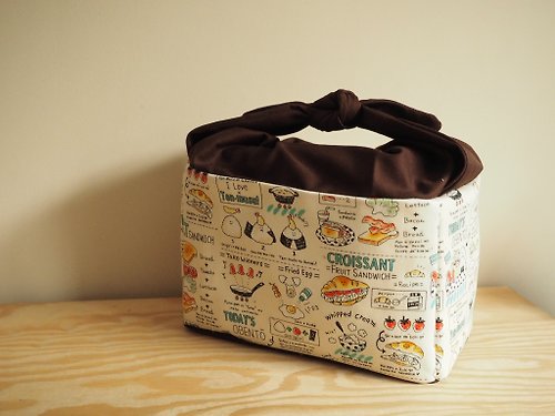 sunflowercorsage 原創手工縫製午餐包便當袋 日式和風兔耳手挽 可愛食物圖案
