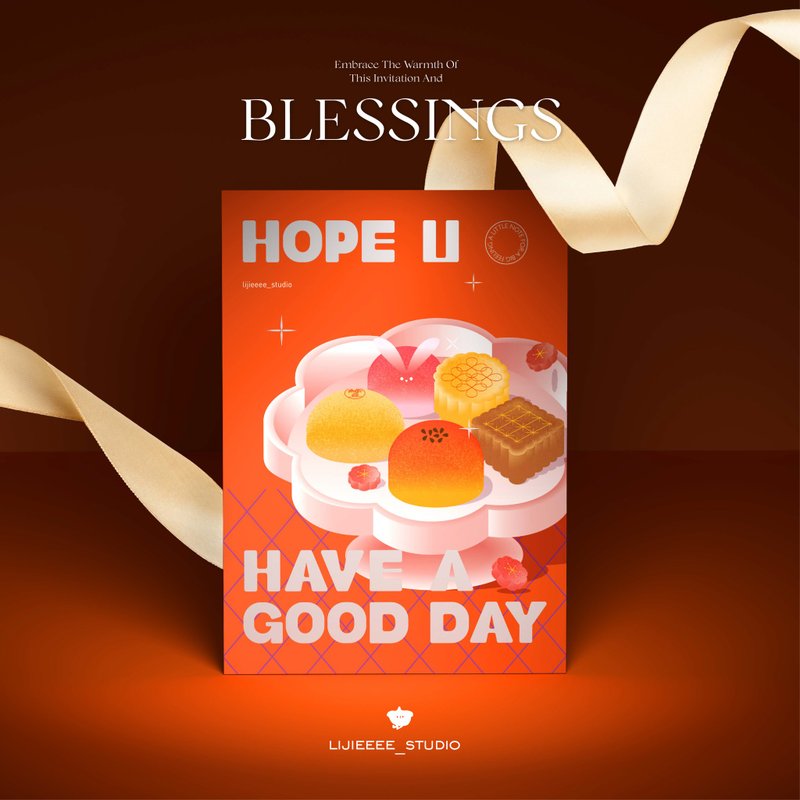 中秋賀卡  卡片 祝賀卡 感謝卡 GREETING CARD - 卡片/明信片 - 紙 橘色