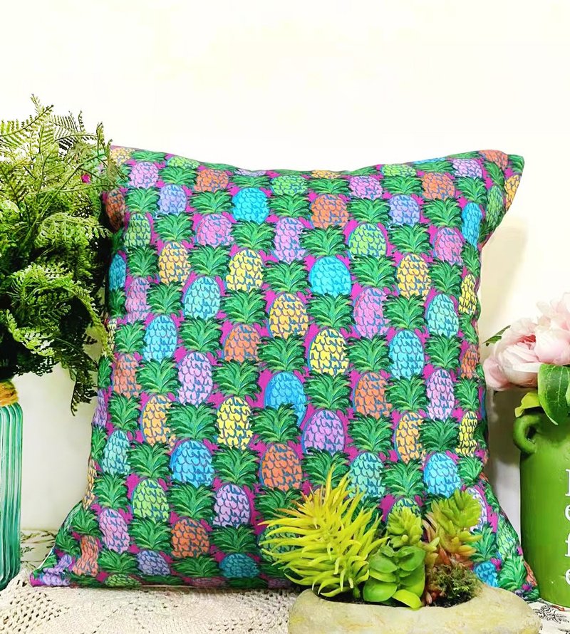 Nordic Unique Style Color Pineapple Pattern Pillow Pillow Pillow Cushion Pillowcase - Pillows & Cushions - Cotton & Hemp 