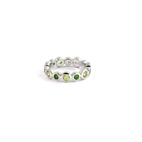 MARON Jewelry Urban Round Eternity Ring with Chrome Diopside and Peridot