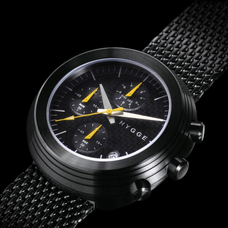 日本HYGGE 軍風率性腕錶 不銹鋼黑/黑鋼帶 41mm Made in Japan - 男錶/中性錶 - 其他金屬 