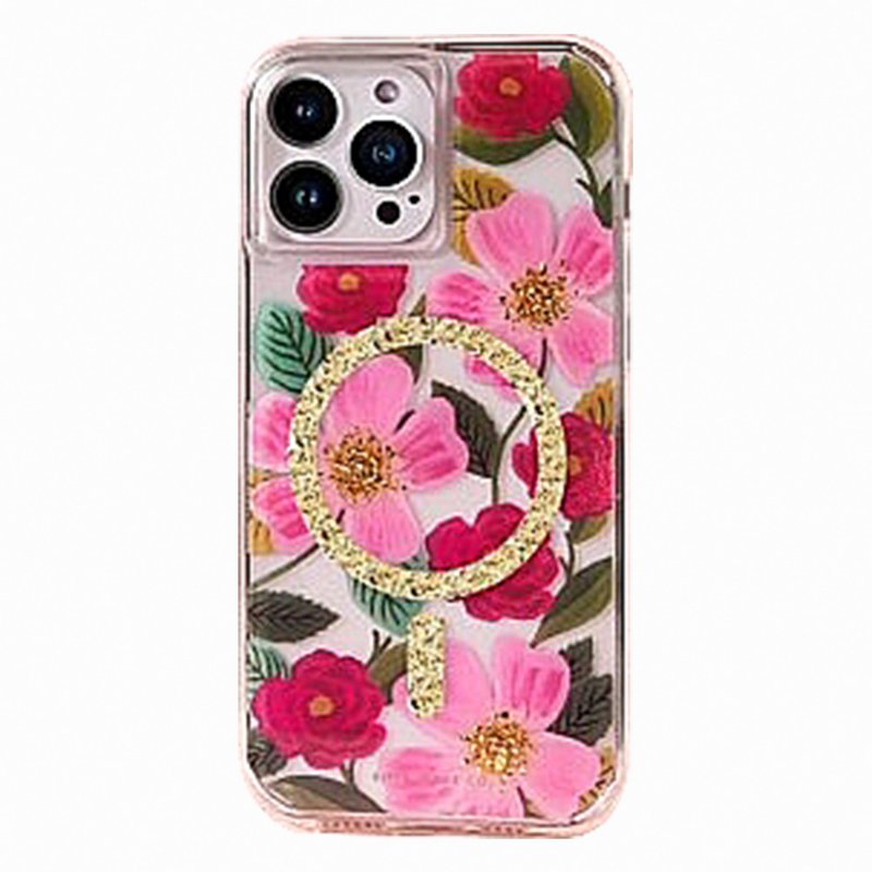 Rifle Paper Co.聯名款 iPhone 14系列防摔抗菌保護殼-玫瑰花園 - 科技小物 - 其他材質 