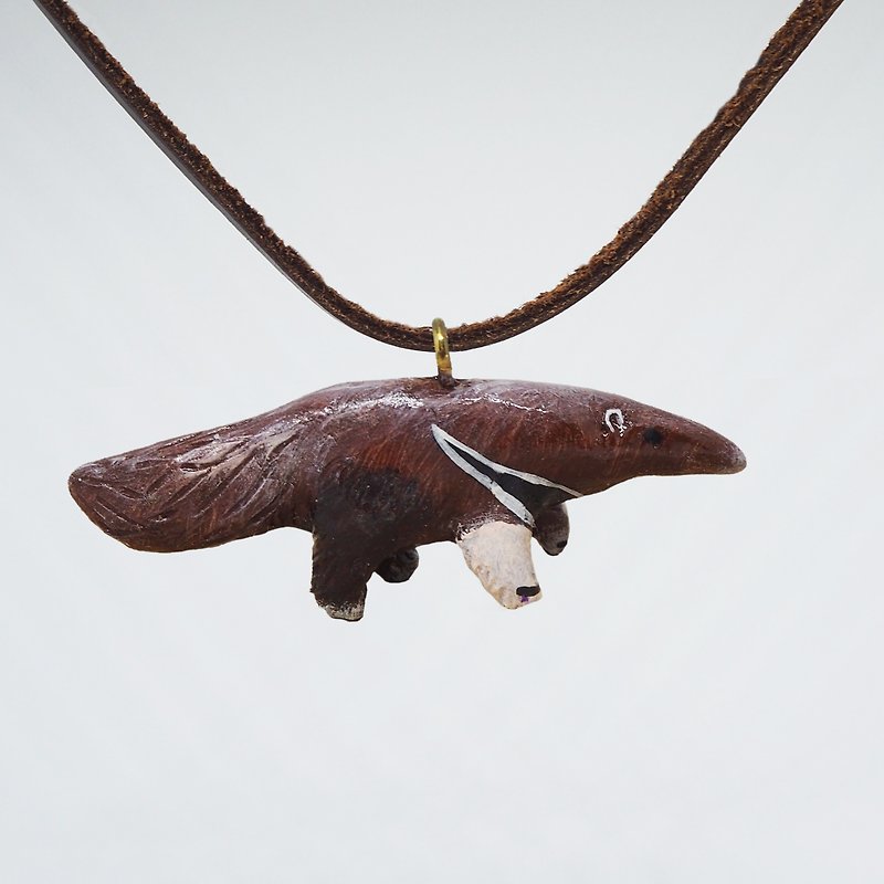 Anteater handmade necklace - สร้อยติดคอ - ดินเหนียว สีนำ้ตาล
