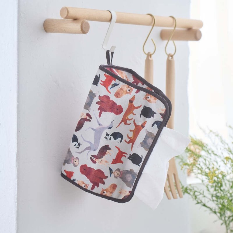 Small house tissue cover/artist joint/print music x Soupy Tang/pet party - กล่องทิชชู่ - ผ้าฝ้าย/ผ้าลินิน หลากหลายสี