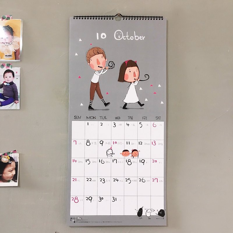 2018 Wall Calendar - ปฏิทิน - กระดาษ สีดำ