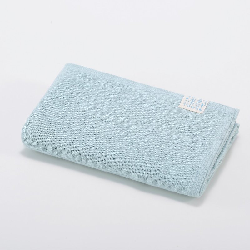 【日本製蒲郡】薄款六重紗毛巾-藍 - 其他 - 棉．麻 
