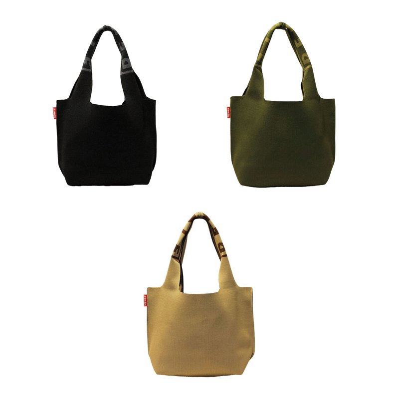 [Japan SLOWER] Knitted Tote Bag-M (three colors available) - กระเป๋าถือ - เส้นใยสังเคราะห์ หลากหลายสี