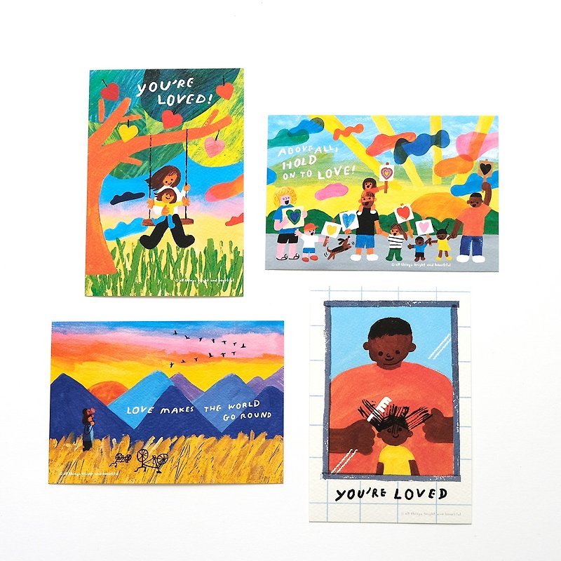 My Heart Grows postcard set - การ์ด/โปสการ์ด - กระดาษ หลากหลายสี