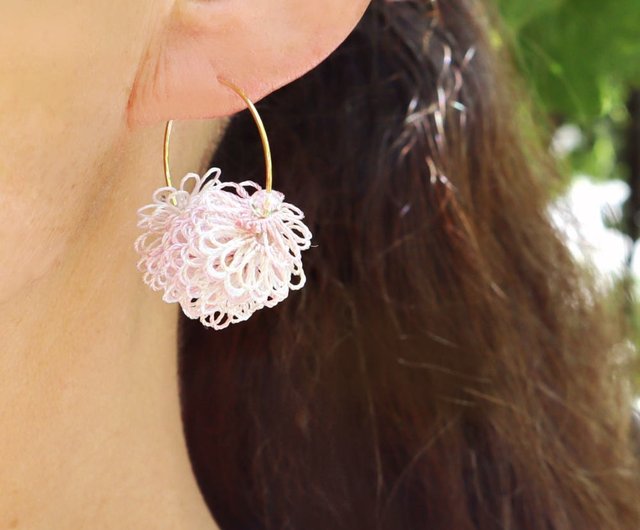 メガネチェーン ハンドメイド タティングレース グレイッシュ