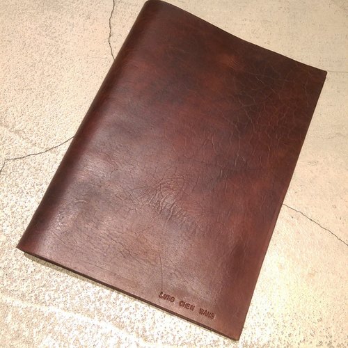 LouisRay Leather 純手工縫製皮件 純手工製作手工染色皮革20孔A5活頁筆記本 免費印字繡字