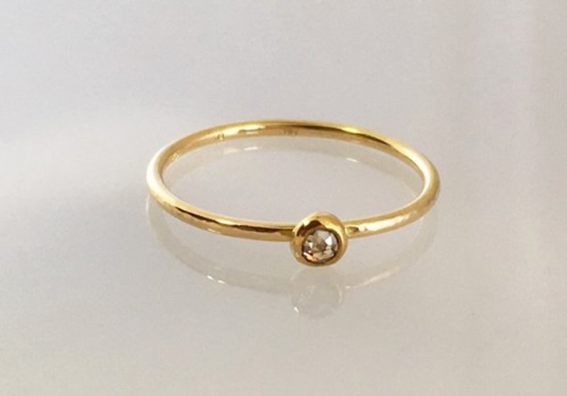 Natural Rose Cut Diamond K18 + K24 Gold Ring ◇ Rose Cut Diamond K18 + K24 Ring - General Rings - Gemstone 