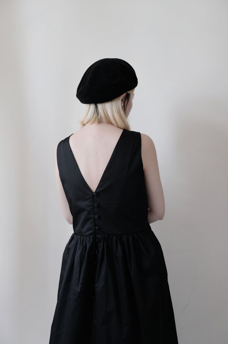 Madelyn Dress BLACK - 洋裝/連身裙 - 棉．麻 黑色