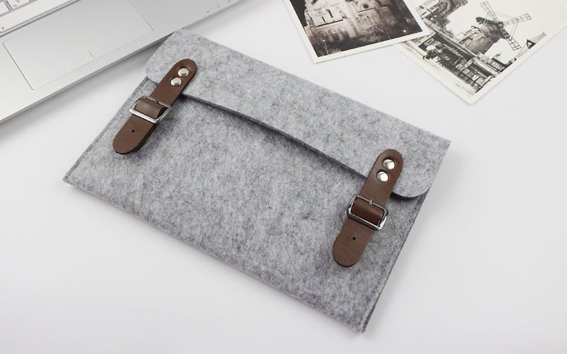 Original pure handmade light gray felt flatbed computer protective cover blanket sets of laptop bag computer package iPad mini 1/2/3/4, iPad 2017, Amazon Fire, Kindle, Galaxy Tab, Nexus (can be customized, please note flat Size of the computer: length (L)  - Tablet & Laptop Cases - Other Materials 