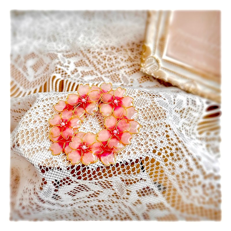 cherry blossom brooch - Brooches - Other Materials Pink