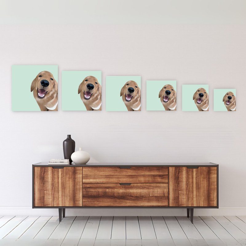 Pet-like face painting, frameless painting, customized gift, picture can be customized, text can be added, hand-painted hanging painting of cats and dogs - Posters - Wood Multicolor