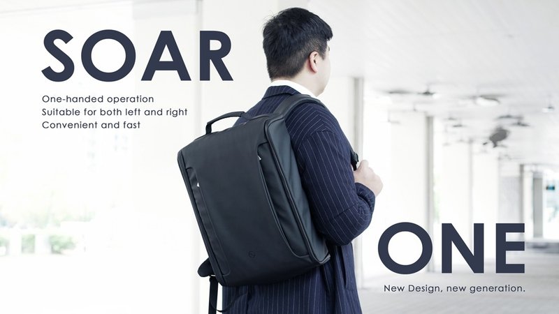 SOAR ONE one-hand backpack - กระเป๋าเป้สะพายหลัง - เส้นใยสังเคราะห์ สีดำ